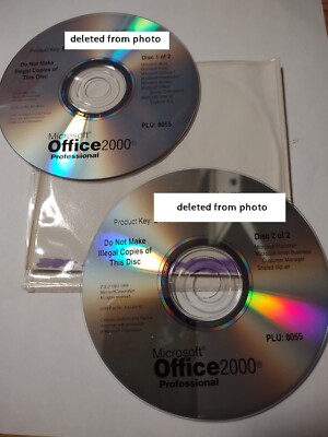 Microsoft Office 2000 Professional - Full Version for Windows (2 CD set) NO KEY