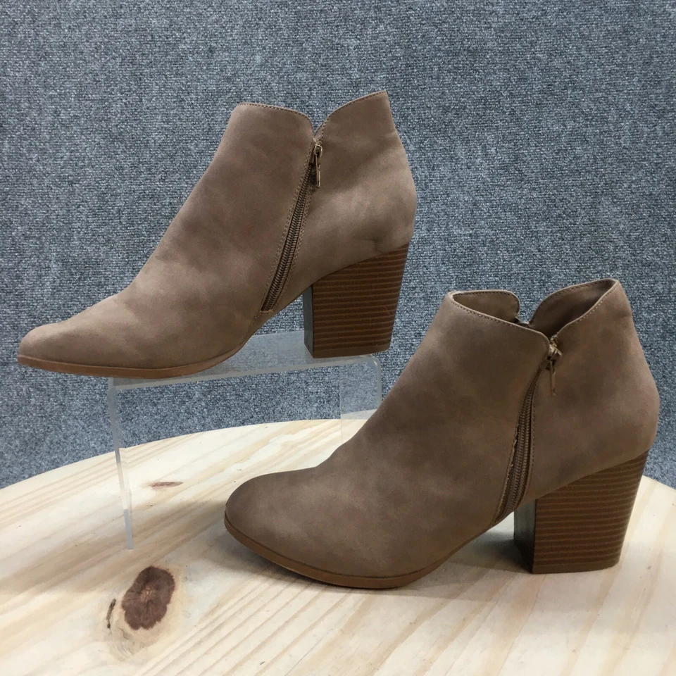 Botas Me Too para mujer 11 Victoria botín al tobillo marrón imitación cuero tacones cremallera lateral Foto 2 de 4