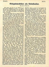 Kriegsinvaliden als Kleinsiedler (Eigenheim-Projekte) Aufsatz von 1915