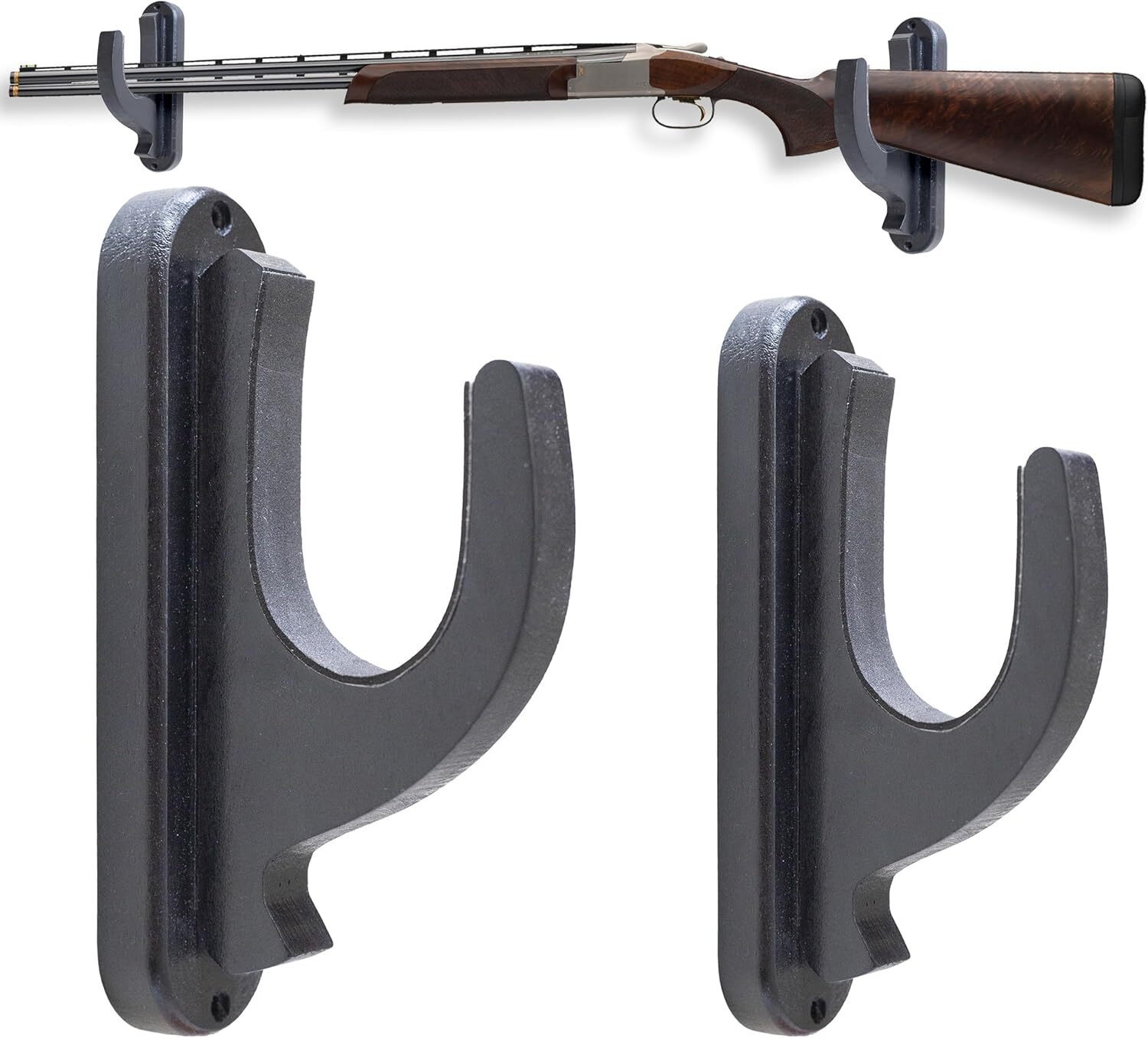 Rifle Gun Rack Wall Mount Hardwood Shotgun Hook Holder Single Gun Display Hanger