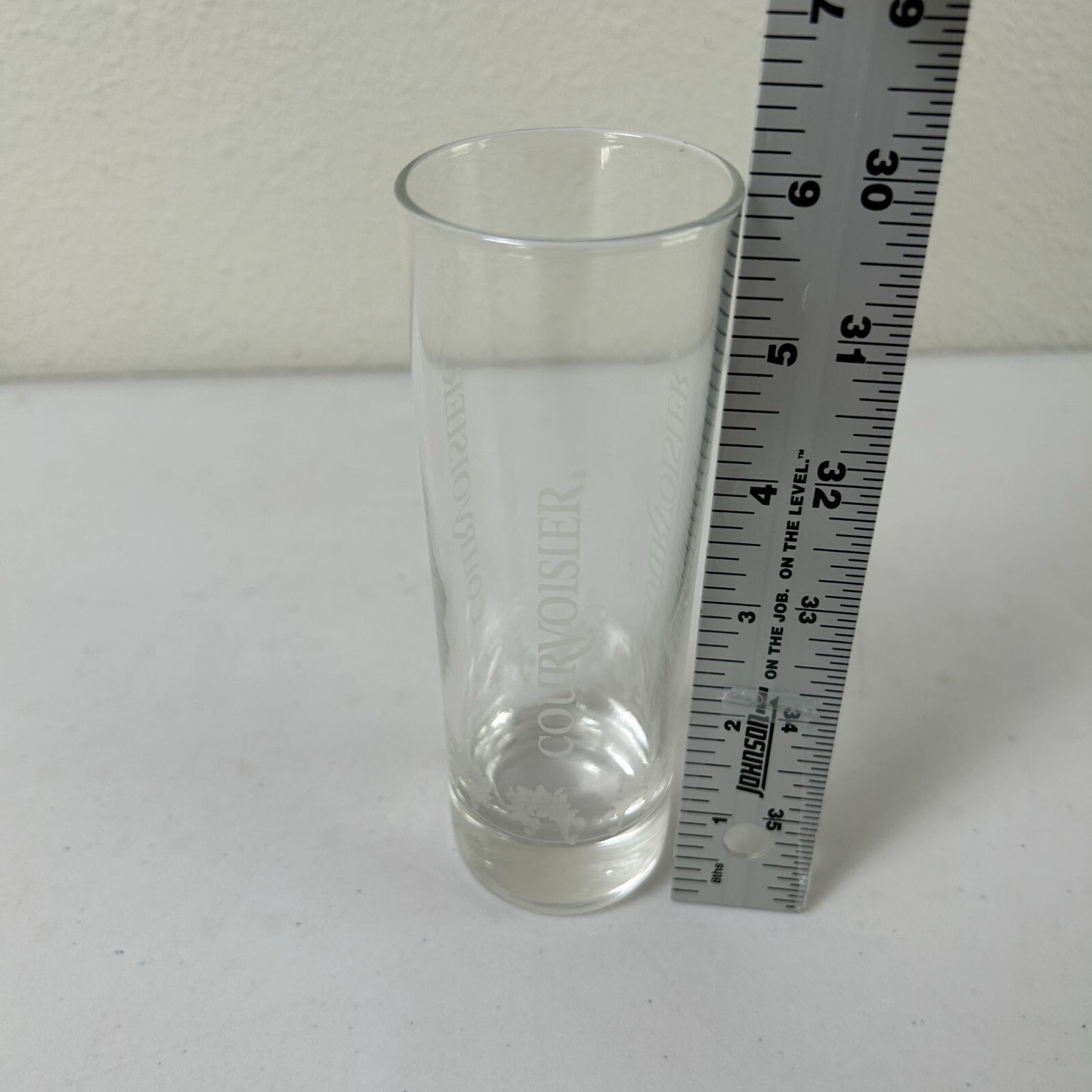 Courvoisier Cognac Etched Highball Glass France 6" Barware