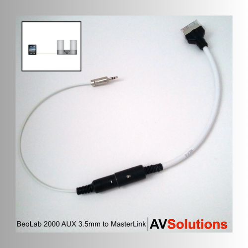 B&O BeoLab 2000 AUX 3.5mm Jack Plug to B&O ML-AUX White SHQ Cable - 2 Metres