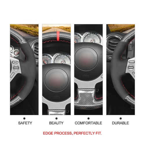 Soft Non-slip Black Suede DIY Custom Steering Wheel Cover For Nissan GTR GT-R - Picture 4 of 9
