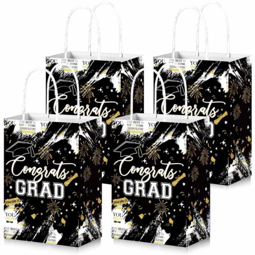 12 Pcs Graduation Gift Bags with Handles Congrats Grad 2024 Graduation Prom P...