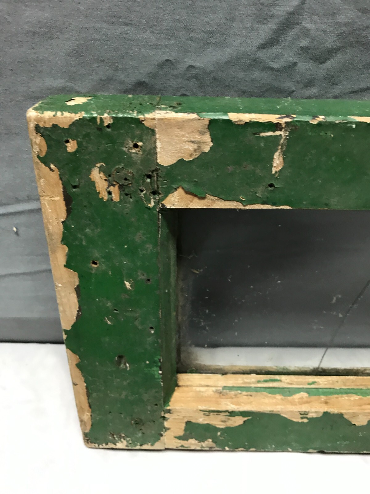 Antique 2 Lite 8x32 Shabby Pegged Country Green Transom VTG Chic Old