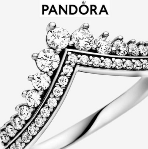 New 100% Geniune Authentic Pandora Princess Wishbone Ring 197736CZ-56 UK O1/2 - Picture 6 of 9