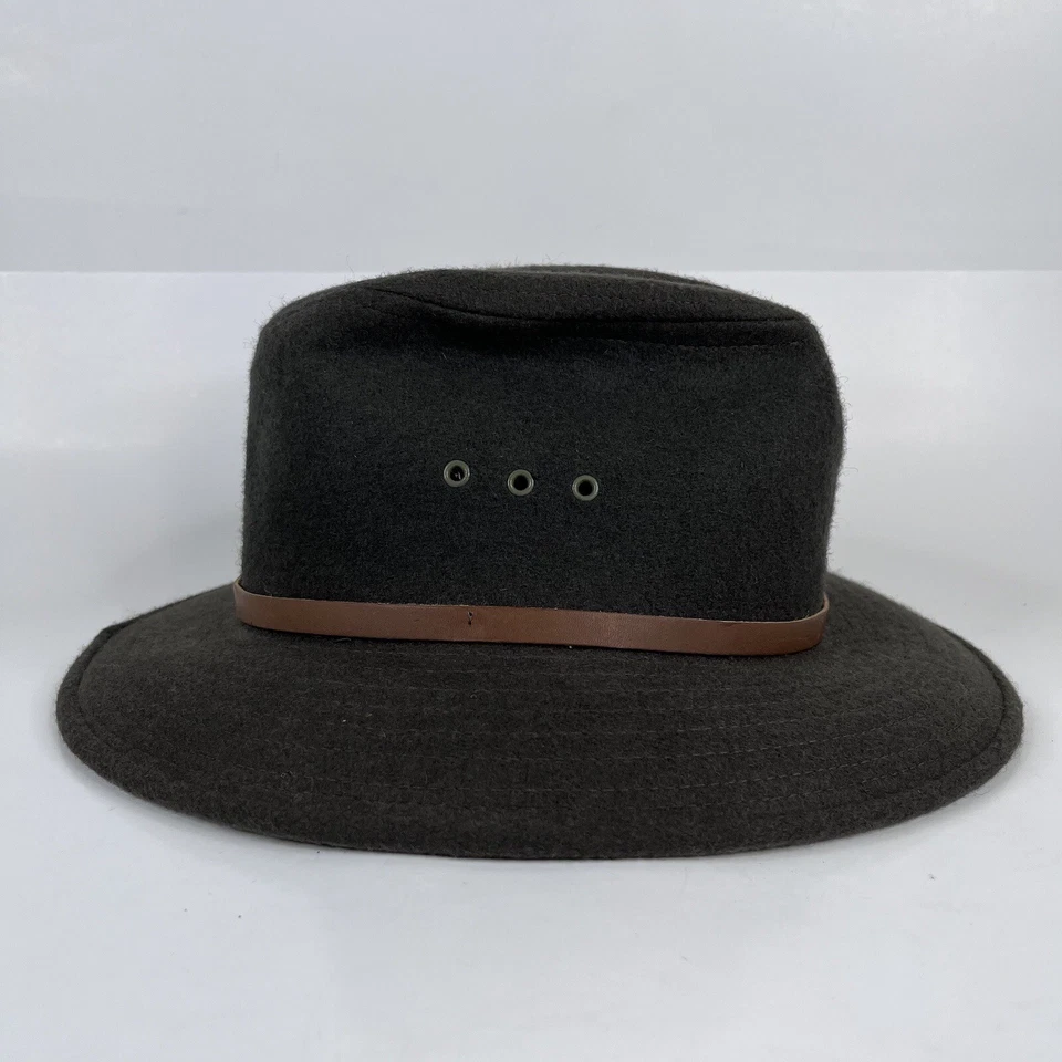 VINTAGE Eddie Bauer Hat Mens Small Green Wool Blend Fedora Hiking Camping USA - Image 4 of 4