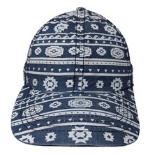 Unbranded Boy's Snapback Hat Blue White Size OS Graphic Aztec Logo