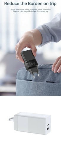 65W Dual port GaN with Cable super fast Charger apple samsung huawei QC PD - Picture 6 of 7