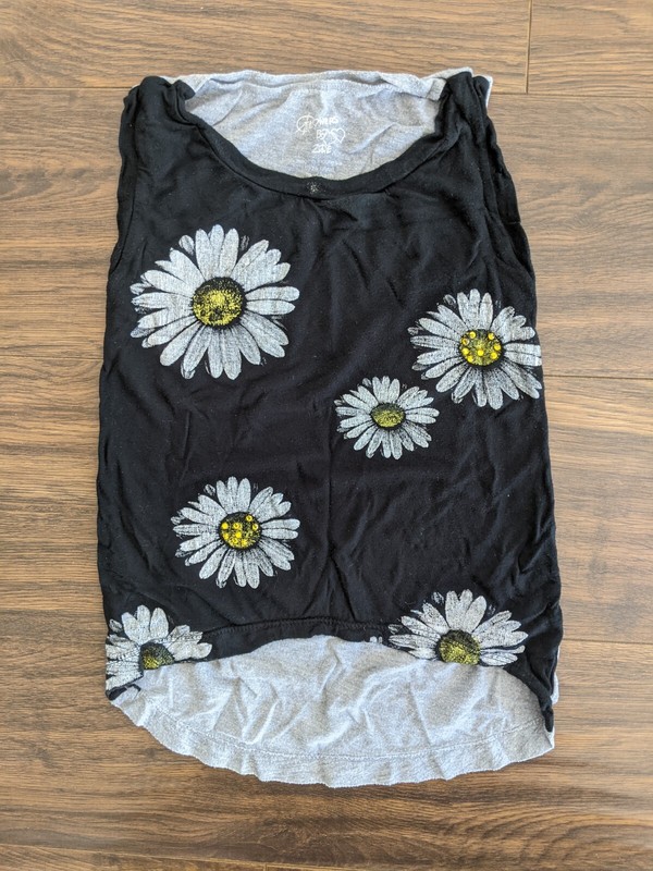 Size 5 Flowers by Zoe Girl Top Shirt Black Gray Daisy Dasies Nordstrom