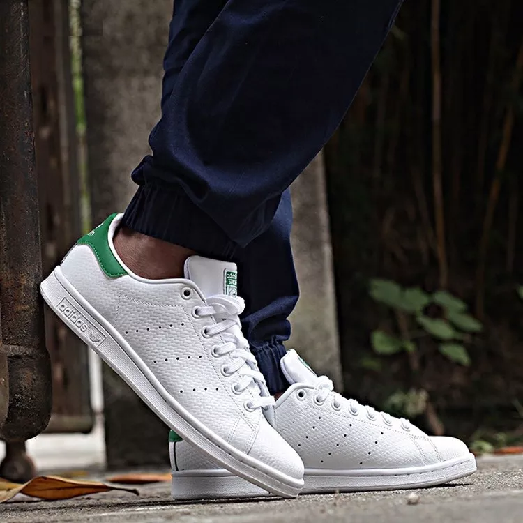 Adidas Stan Smith White CARBON Print Green Cork S80029 Mens 11.5 | eBay