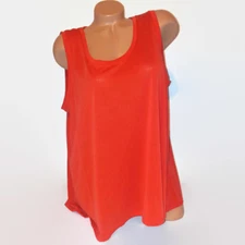 Attention Womens Tank Top Dark Orange Solid Sleeveless Modal Plus New