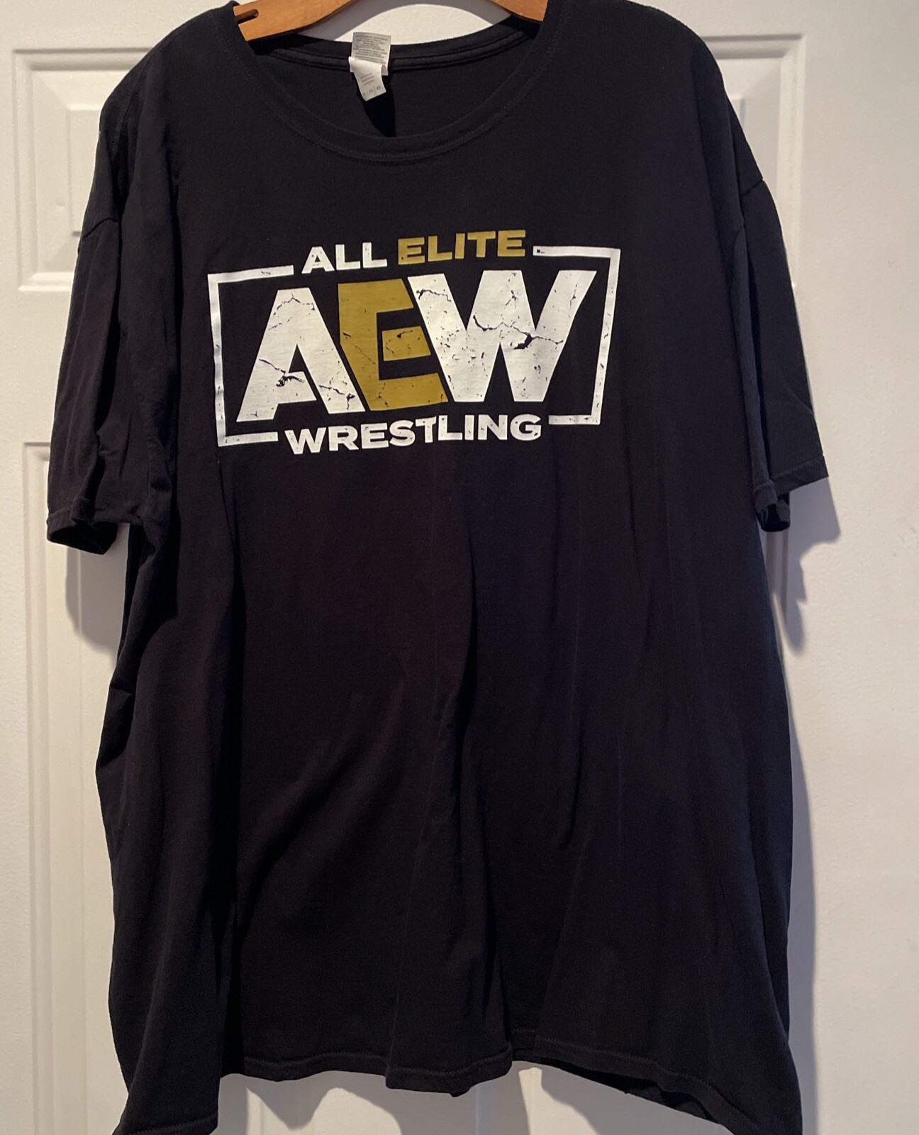 AEW Logo Short Sleeve T-shirt Mens Black 3XL All Elite Wrestling Bucks Gildan