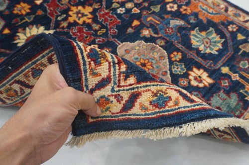 3 x 8 ft Navy Blue Bidjar Afghan Hand knotted Oriental Transitional Runner Rug - Picture 13 of 15