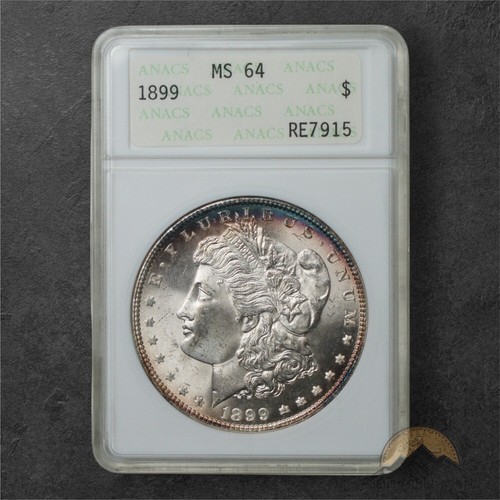 1899 Morgan Silber Dollar 1 $ - ANACS MS64 - alter Halter - Philadelphia