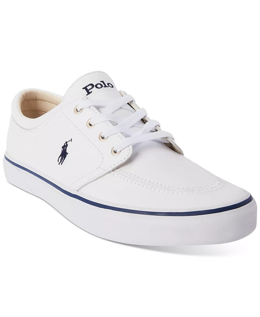 Polo Ralph Lauren Faxon X Men\'s 10 D Smooth Leather Sneakers Shoes in White Polo Ralph Lauren Faxon Low Men main image 3