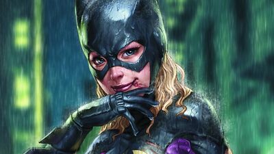 Anime batgirl superheroines dc comics women face rain Playmat Gaming Mat Desk