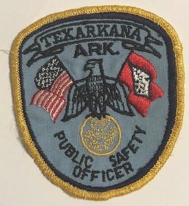 vintage "TEXARKANA ARK PUBLIC SAFETY OFFICER" PATCH~~~ARKANSAS POLICE department