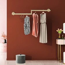 Clothes Display Rack Gold Garment Rack Modern Storage Wall-Mounted Clothes Store