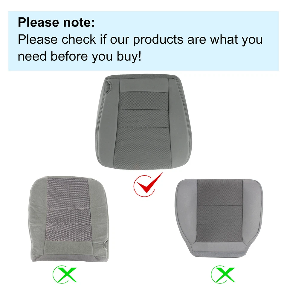 For 2003-2007 Ford F250 F350 Super Duty Driver & Passenger Cloth Seat Cover Gray - Image 3 of 4