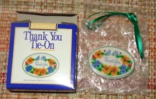 HTF Vintage 1996 Longaberger Oval Thank You Flowers Tie-On New Unused Nice! NIB