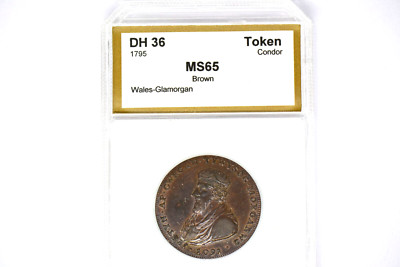 Wales. Glamorganshire copper 1/2 Penny Token 1795, D&H-3B.  Nice BU