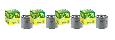 Mann Set of 4 Engine Oil Filters W 712/95 for Audi A3 Q3 Volkswagen Golf Jetta