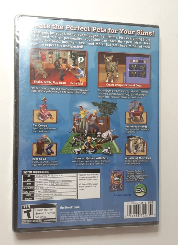 The Sims 2: Pets Expansion Pack PC CD-ROM 2006 NEW-SEALED - Image 2 of 2