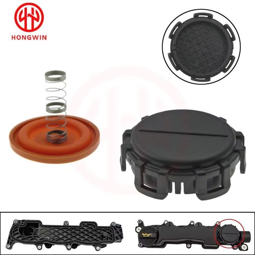 Kit Réparation Soupape PCV Pour Mercedes - Membrane, Couvercle - Noir Caoutchouc - Compatible A6460100091