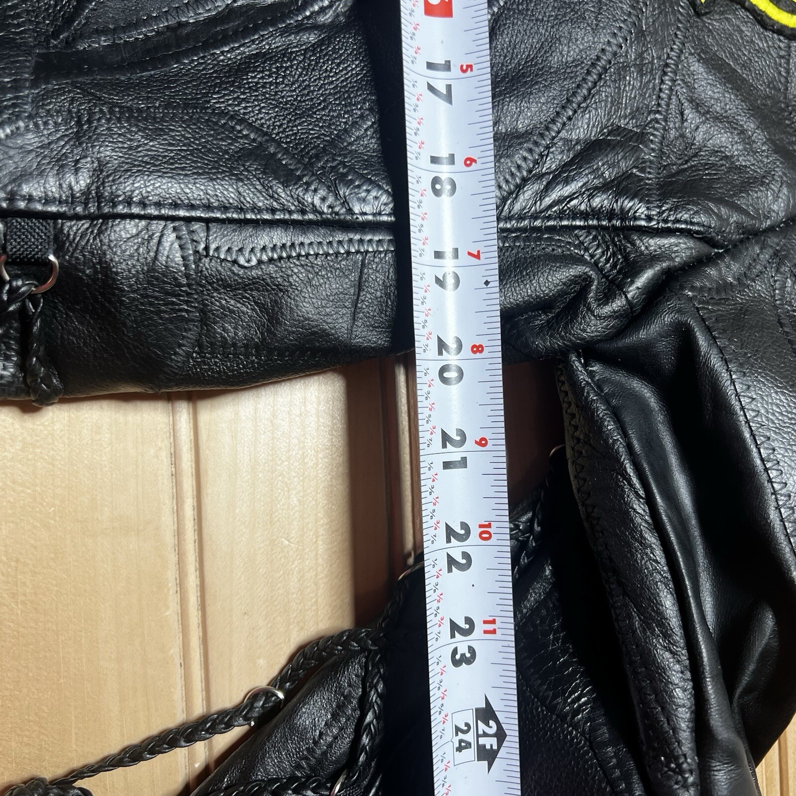 Diamond Plate Buffalo Leather Patchwork Motorcycl… - image 11