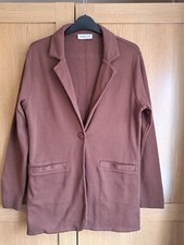 Kettlewell Tania Jersey Blazer Jacket Size M Light Chocolate Brown Sp Au