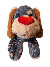 Dan Dee Gray and Brown Spotted Puppy Dog Plush Heart Nose Stuffed Animal 14"