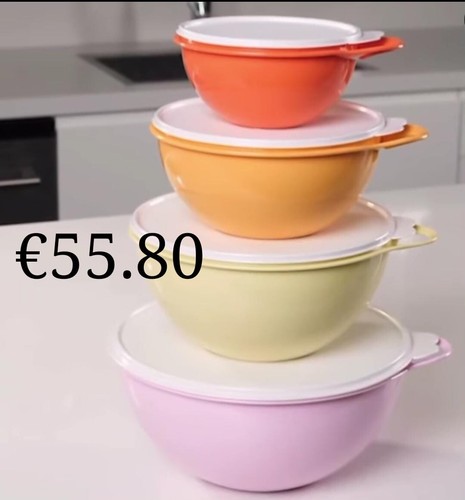 Tupperware Set Ciotole Impasto Pizza ( 4 pz ) 7.8 L, 4.5L, 3 L e 1.4 L