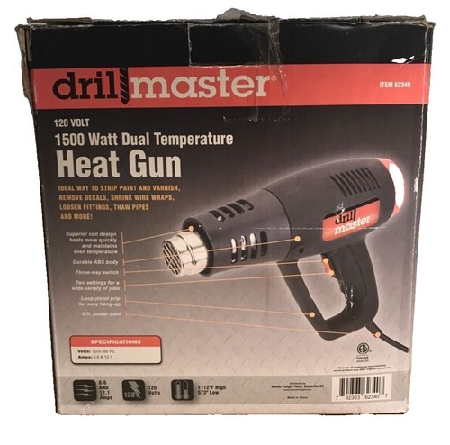 New Drill Master Heat Gun 1500 Watt Dual Temperature Power