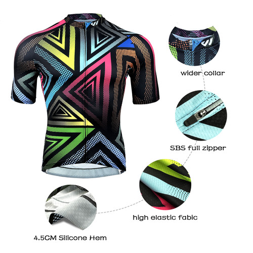 Wulibike Mens Cycling Jersey Short Sleeve Summer Bike Bicycle Shirts Quick Dry - Foto 21 di 53