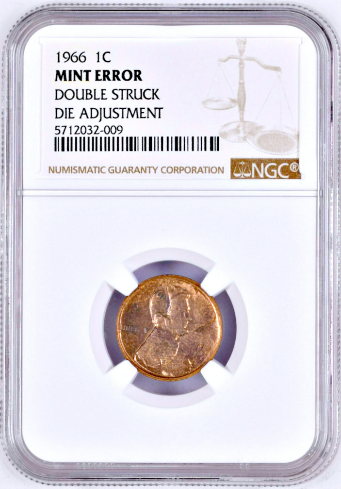 1966 NGC Die Adjustment Strike DOUBLE STRUCK Spectacular