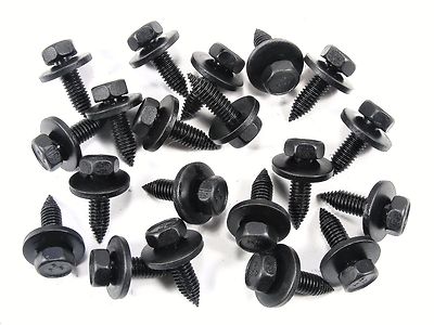 Ford Body Bolts- M6-1.0 x 20mm Long- 10mm Hex- 17mm Washer- 20 bolts- #160