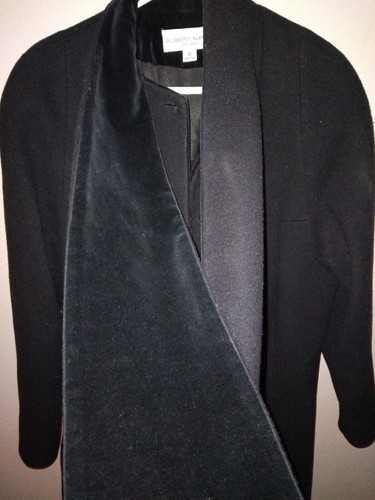 Albert Nipo. Studio Black Overcoat With Scarf Vintage Men's Medium - 第 2/6 張圖片