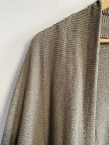 Oska Long Cardigan Women’s Size 3 Comfort Khaki Pockets Silk Viscose Blend Knit - Picture 4 of 16