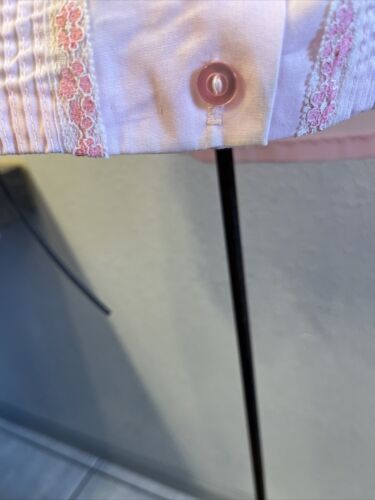 Vintage Damen Neu Mode Marke Pink Shirt Puff Ärmel Disco Retro M-L 42 Zoll Büste - Bild 7 von 11