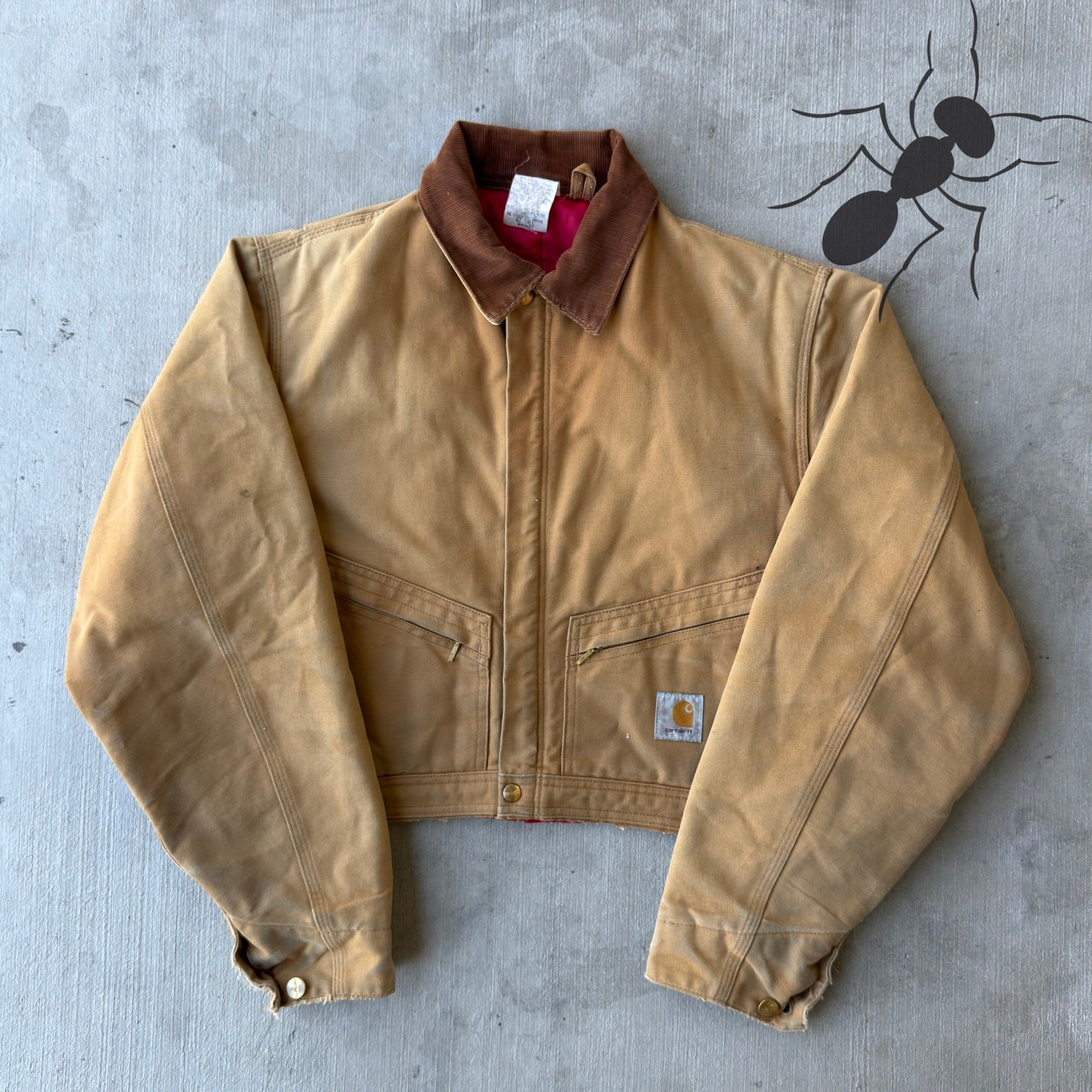 Carhartt brown cropped Detroit style work wear jacket Medium