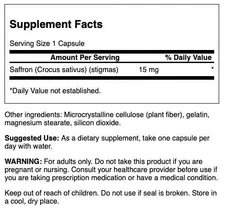 Swanson Supplements Full Spectrum Saffron Whole Ground Stigmas 15 mg Caps, 60ct