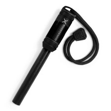Exotac fireROD XL Ferro Rod with Tinder Storage, Lifetime Warranty (Black)