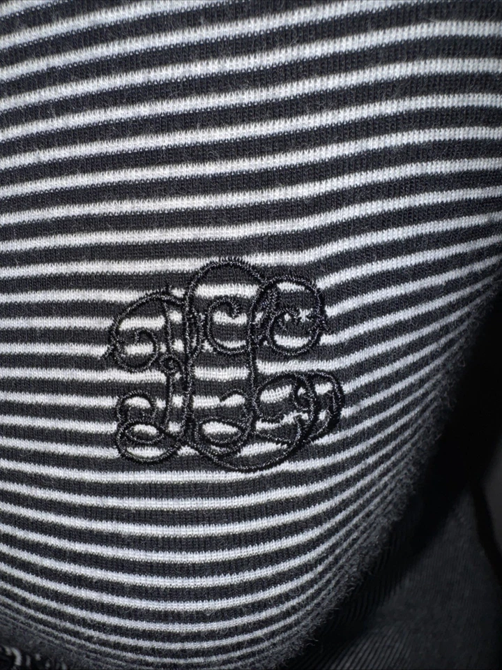 Chic Lauren Ralph Lauren Pijama Camisa para Dormir Talla M Negro Blanco Rayas Jersey Tejido Foto 2 de 4