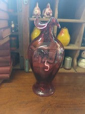 Vintage Fenton Cranberry Glass Ruffle Top Vase