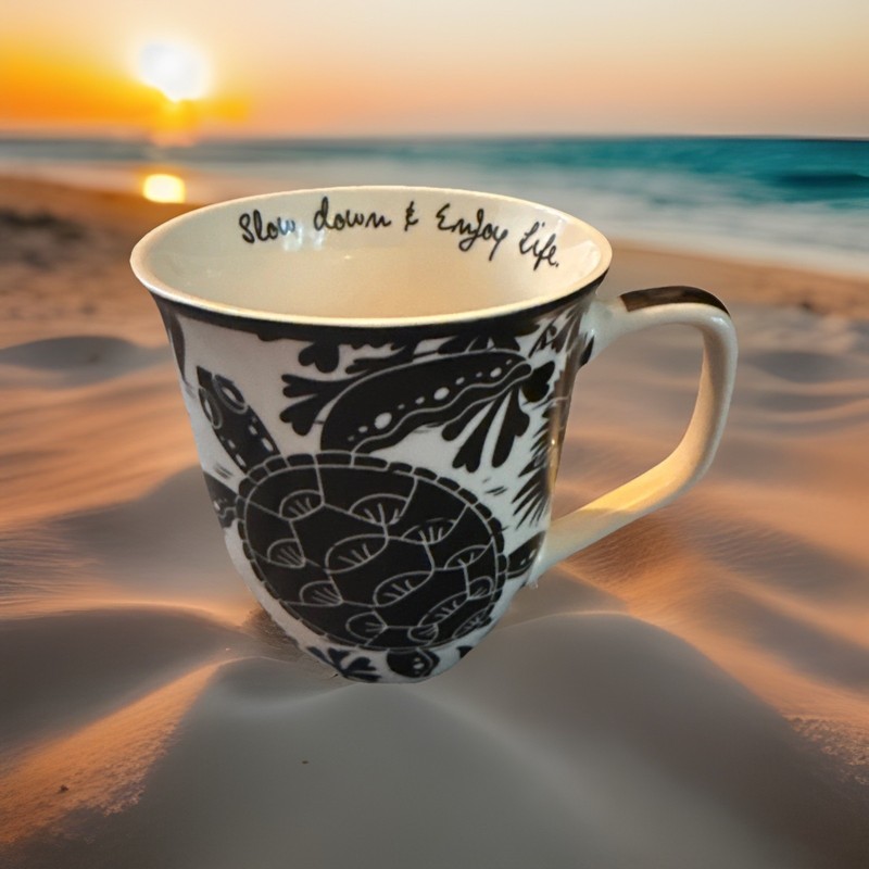Sea Turtle “ Slow Down and Enjoy Life “Coffee Mug Cup