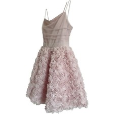 Fashion Nova Blush Pink Rosette Spaghetti-Strap Party Dress