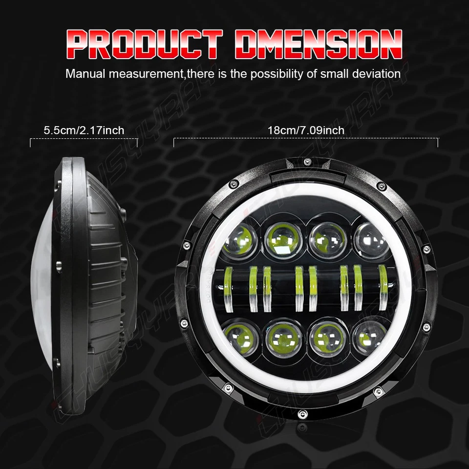 Par de faros LED redondos de 7" para camioneta Dodge 1971-1978 B100 B200 B300 Foto 3 de 4