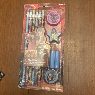 NIP 2008 Disney Camp Rock 6 Pack #2 Pencils Jonas Bros Demi Lovato Eraser 