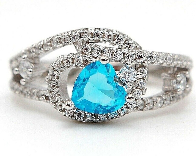 2CT  Aquamarine 925 Sterling Silver Ring Jewelry Sz 8 U4-7